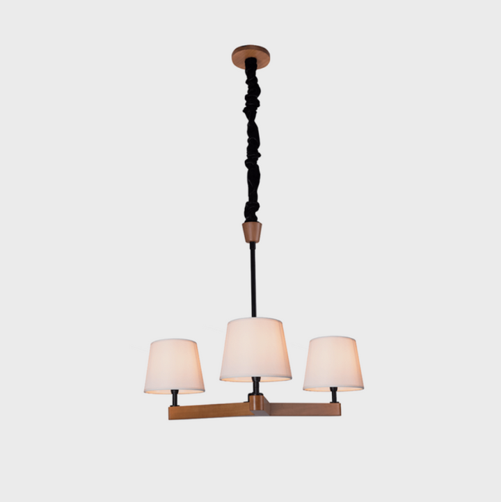 LUSTRE YASMIN 3 LAMP. CT. CUP. ALG. CRU SOQ. E27 NACIONAL MADELUSTRE
