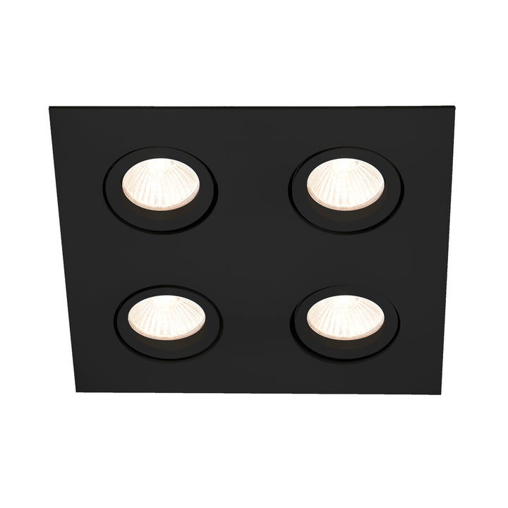 EMBUTIDO LISSE II 4 DICRÓICA PAR16 50W 180X180X70MM PRETO TOTAL