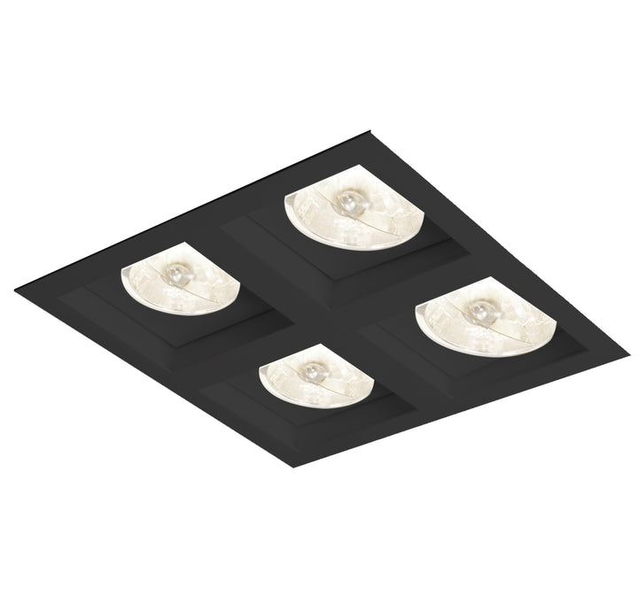 EMBUTIDO FLAT 4 AR70 LED 50W 210X210X85MM PRETO TOTAL