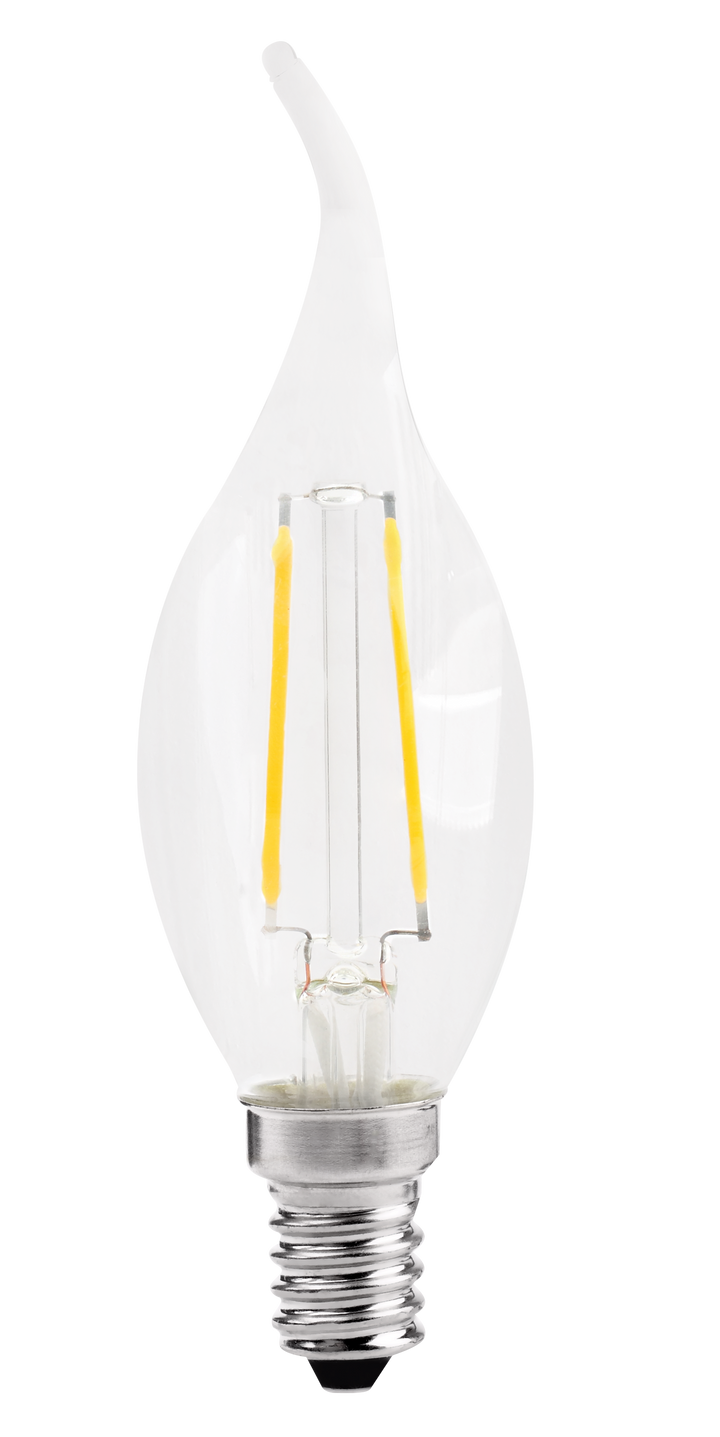 LÂMPADA LED VELA CHAMA FILAMENTO E14 EVOLED 2W 127V 2700K