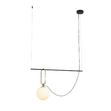 PENDENTE MOB DOURADO E PRETO 46X80CM 1XE14