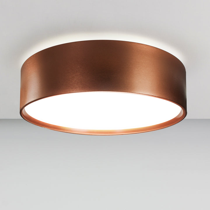 PLAFON CIRCLE 8 CFL 23W DIAMETRO 680X190MM COBRE ESCOVADO COBRE BRILHO